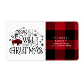 Wild Wonderful Christmas Red & White Buffalo ID604 Etiket (Voorkant)