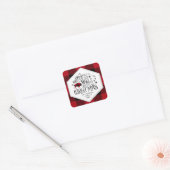 Wild Wonderful Christmas Red & White Buffalo ID604 Vierkante Sticker (Envelop)