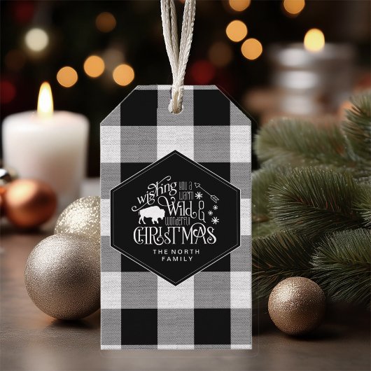 Wild Wonderful Kerstmis Black Buffalo Pset ID604 Cadeaulabel
