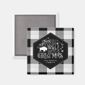 Wild Wonderful Kerstmis Black Buffalo Pset ID604 Magneet (Voorkant / Achterkant)