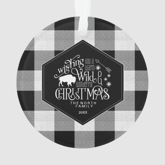 Wild Wonderful Kerstmis Black Buffalo Pset ID604 Ornament (achterkant)