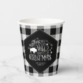 Wild Wonderful Kerstmis Black Buffalo Pset ID604 Papieren Bekers (Voorkant)