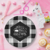 Wild Wonderful Kerstmis Black Buffalo Pset ID604 Papieren Bordje (Feest)