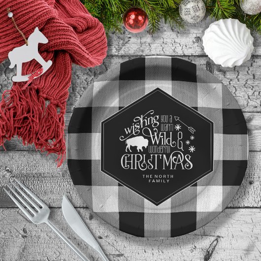 Wild Wonderful Kerstmis Black Buffalo Pset ID604 Papieren Bordje