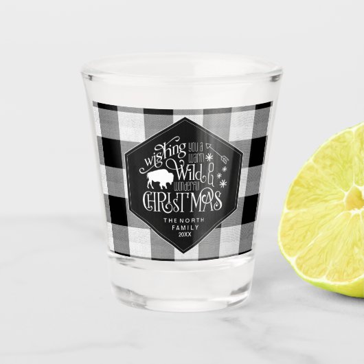 Wild Wonderful Kerstmis Black Buffalo Pset ID604 Shot Glas (Voorkant)