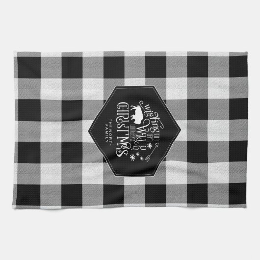 Wild Wonderful Kerstmis Black Buffalo Pset ID604 Theedoek (Horizontaal)