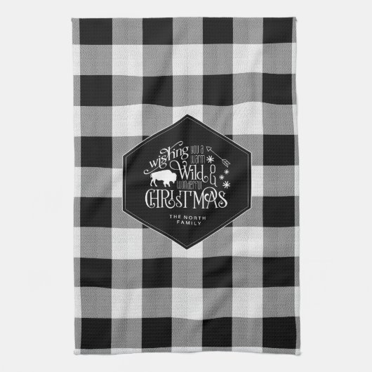 Wild Wonderful Kerstmis Black Buffalo Pset ID604 Theedoek (Verticaal)