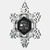 Wild Wonderful Kerstmis Black Buffalo Pset ID604 Tin Sneeuwvlok Ornament (Rechts)