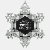 Wild Wonderful Kerstmis Black Buffalo Pset ID604 Tin Sneeuwvlok Ornament (Voorkant)