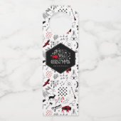 Wild Wonderful Kerstpatroon/Plaid ID604 Flessenhanger (Voorkant)