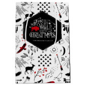 Wild Wonderful Kerstpatroon Red/Black ID604 Medium Cadeauzakje (Voorkant)