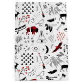 Wild Wonderful Kerstpatroon Red/Black ID604 Medium Cadeauzakje (Achterkant)