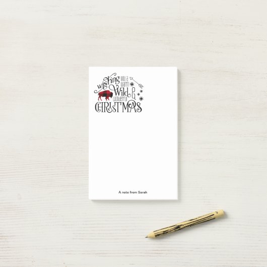 Wild Wonderful Kerstroodbruin Pset ID604 Post-it® Notes (Op bureau)