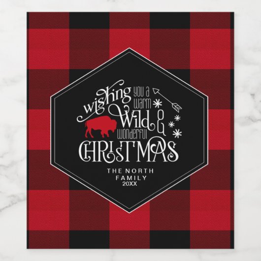 Wild Wonderful Kerstroodbruin Pset ID604 Wijn Etiket (Enkel label)