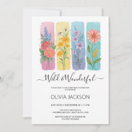 Wild & Wonderful Watercolor Birthday Invitation Kaart