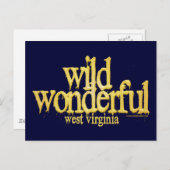 Wild Wonderful West Virginia-Yellow Briefkaart (Voorkant / Achterkant)