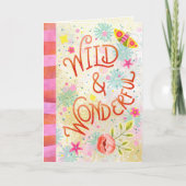 Wild & Wonderlijk – Whimsisch Handletteren Kaart (Voorkant)