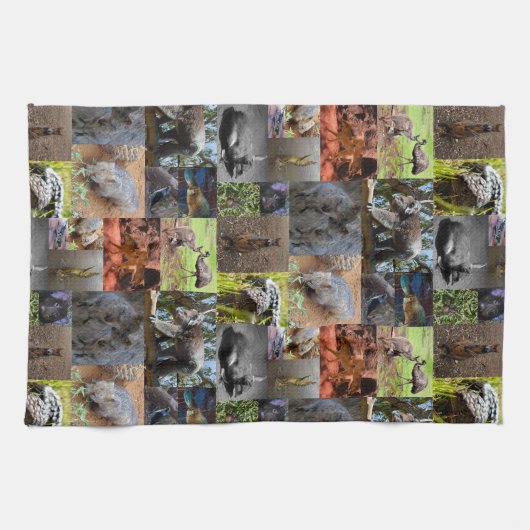 Wild Wonders: fascinerende Australische fotocollag Theedoek (Horizontaal)