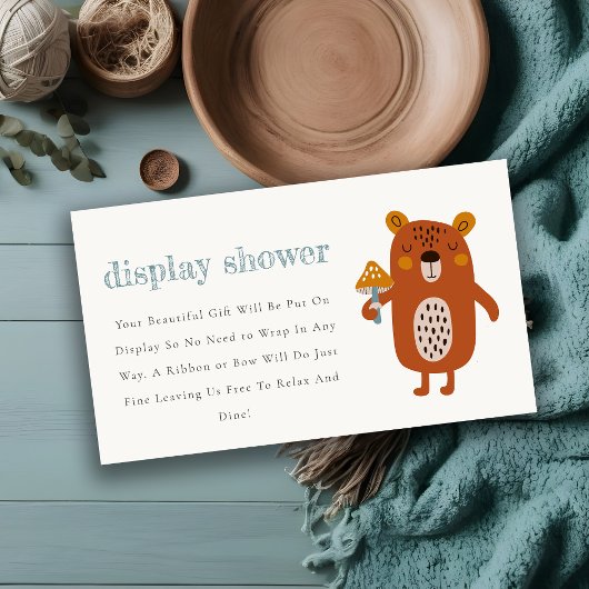 Wild Woodland Animals Display Douche Baby shower Informatiekaartje