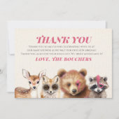 Wild Woodland Baby shower dank u Bedankkaart (Voorkant)