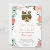 Wild Woodland Baby shower Invitation Kaart (Voorkant)