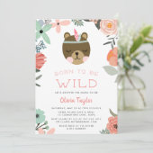 Wild Woodland Baby shower Invitation Kaart (Staand voorkant)