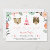 Wild Woodland Baby shower Invitation Kaart (Voorkant)
