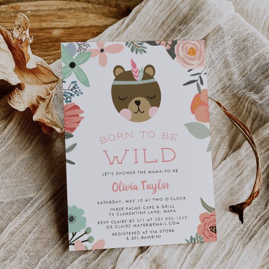 Wild Woodland Baby shower Invitation Kaart
