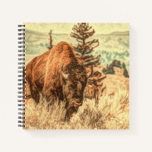 Wild Woodland Bison Notitieboek (Voorkant)