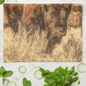 Wild Woodland Bison Theedoek (Gevouwen)