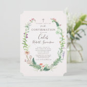 Wild Woodland Flowers bevestiging uitnodiging (Staand voorkant)