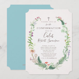 Wild Woodland Flowers bevestiging uitnodiging