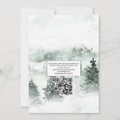 Wild Woodland Laurel Crest QR Code RSVP Weddenscha Kaart (Achterkant)