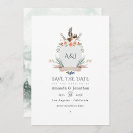Wild Woodland Laurel Crest Wedding Foto Save The Date