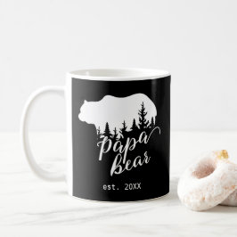 Wild Woodland Papa Beer Gepersonaliseerd Zwart & W Koffiemok