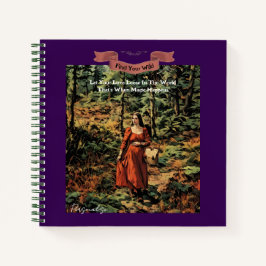 Wild Woodland Woman Love Quote PurpleGreen Journal Notitieboek
