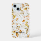 Wild Woodlands Botanicals Personaliseer Naam iPhone 15 Case (Achterkant)