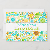 Wild World Cute Bugs Party Kaart (Achterkant)