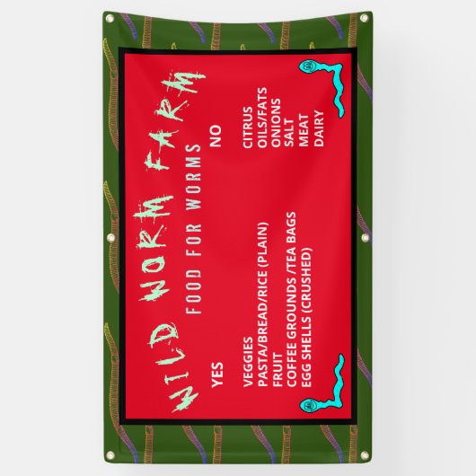 WILD WORM BOERDERIJ FEEDING INSTRUCTION BANNER (Verticaal)