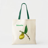 Wild Yellow Lady Slipper Flower Personalized Tote Bag (Voorkant)