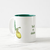 Wild Yellow Lady Slipper Flower Personalized Tweekleurige Koffiemok (Voorkant links)