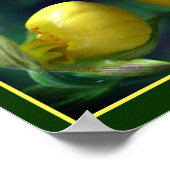 Wild Yellow Lady Slipper Orchidee Flower Abstract Poster (Hoek)