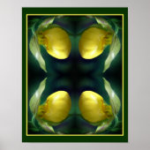 Wild Yellow Lady Slipper Orchidee Flower Abstract Poster (Voorkant)