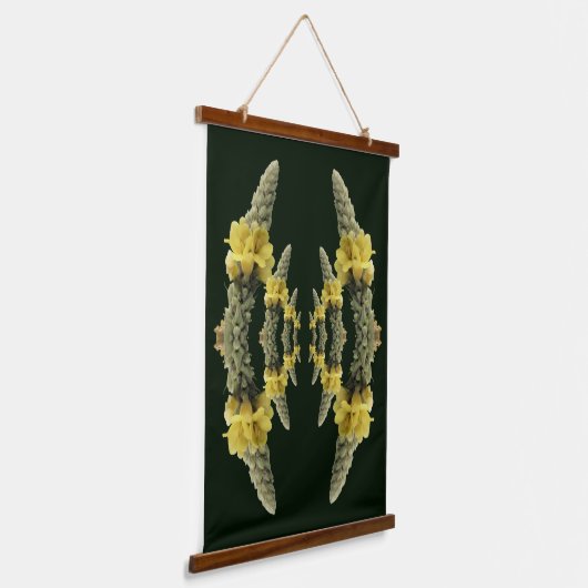 Wild Yellow Mullein Flower Abstract Hangend Wandkleed (Gebogen)
