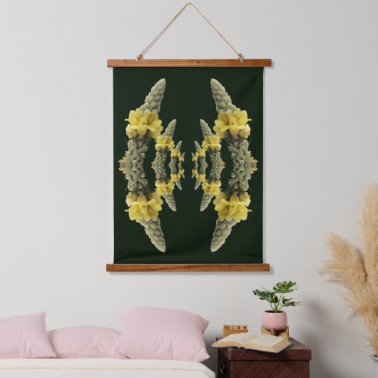 Wild Yellow Mullein Flower Abstract Hangend Wandkleed (Slaapkamer)