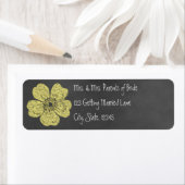 Wild Yellow Roses Chalkboard Avery Label (Insitu)