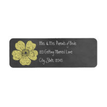 Wild Yellow Roses Chalkboard Avery Label