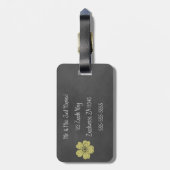 Wild Yellow Roses Chalkboard Bagagelabel (Achterkant verticaal)