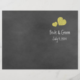 Wild Yellow Roses Chalkboard Folded Programme