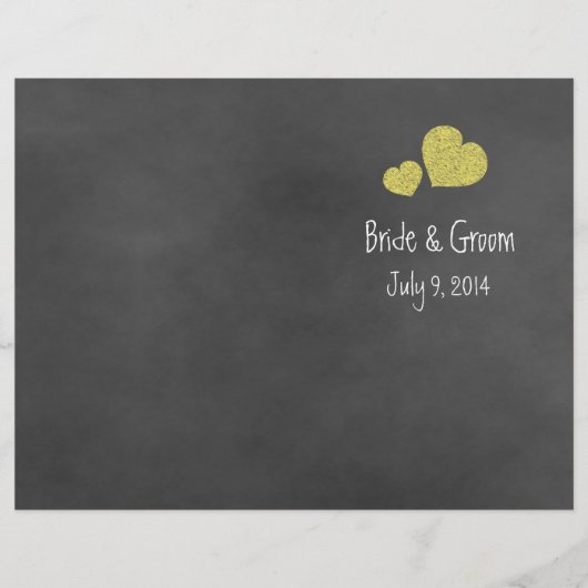 Wild Yellow Roses Chalkboard Folded Programme (Voorkant)